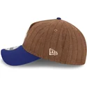 brun-og-bla-justerbar-kurvet-kasket-9twenty-a-frame-wool-pinstripe-fra-los-angeles-dodgers-mlb-fra-new-era