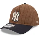 new-era-new-york-yankees-mlb-9twenty-a-frame-wool-pinstripe-verstellbare-braun-und-marineblau-gebogene-kappe