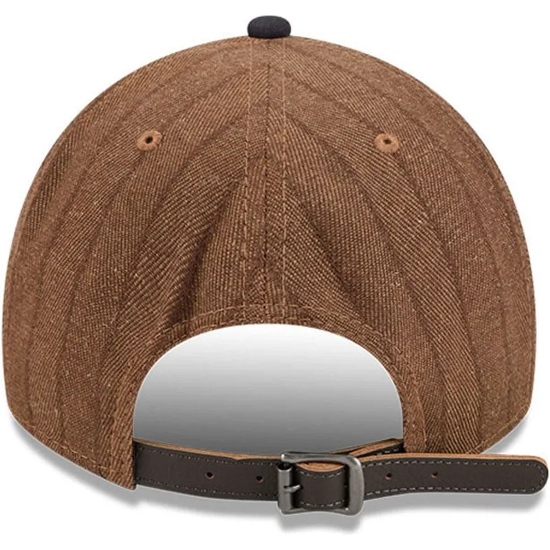 new-york-yankees-mlb-new-era-9twenty-a-frame-uld-pinstripe-justerbar-brun-og-marinebla-krummet-kasket