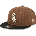 brun-og-sort-justerbar-flad-kasket-9fifty-retro-crown-wool-pinstripe-fra-chicago-white-sox-mlb-fra-new-era