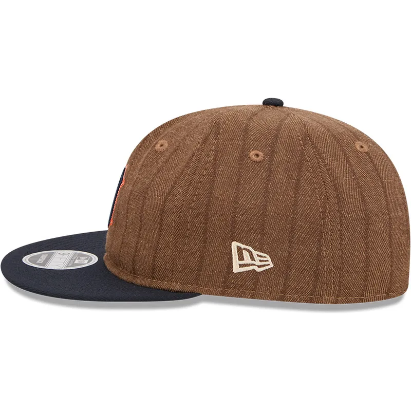 detroit-tigers-mlb-new-era-9fifty-retro-crown-uldnalstribet-justerbar-brun-og-marinebla-flad-kasket