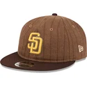 san-diego-padres-mlb-new-era-9fifty-retro-crown-uld-pinstripe-justerbar-brun-fladskygget-kasket