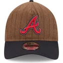 shapka-izvita-kafyav-reguliruema-9twenty-a-frame-wool-pinstripe-na-atlanta-braves-mlb-ot-new-era