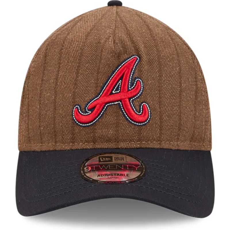 shapka-izvita-kafyav-reguliruem-9twenty-a-frame-wool-pinstripe-na-atlanta-braves-mlb-ot-new-era