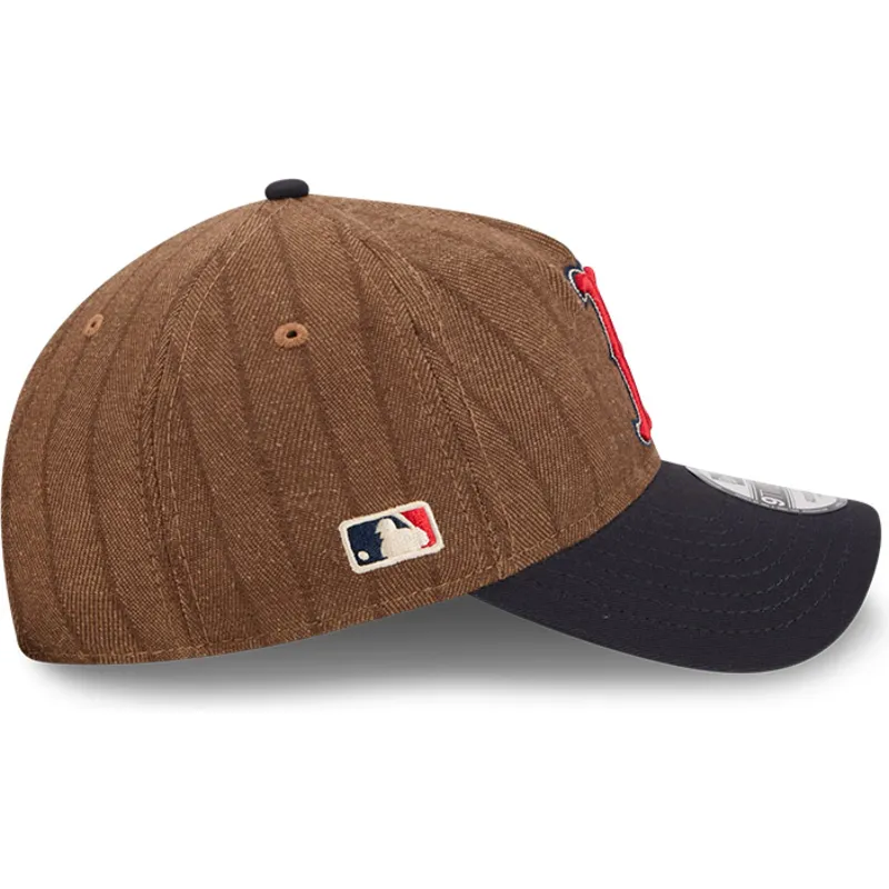 shapka-izvita-kafyav-reguliruem-9twenty-a-frame-wool-pinstripe-na-boston-red-sox-mlb-ot-new-era