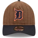 brun-og-marinebla-justerbar-kurvet-kasket-9twenty-a-frame-wool-pinstripe-fra-detroit-tigers-mlb-fra-new-era