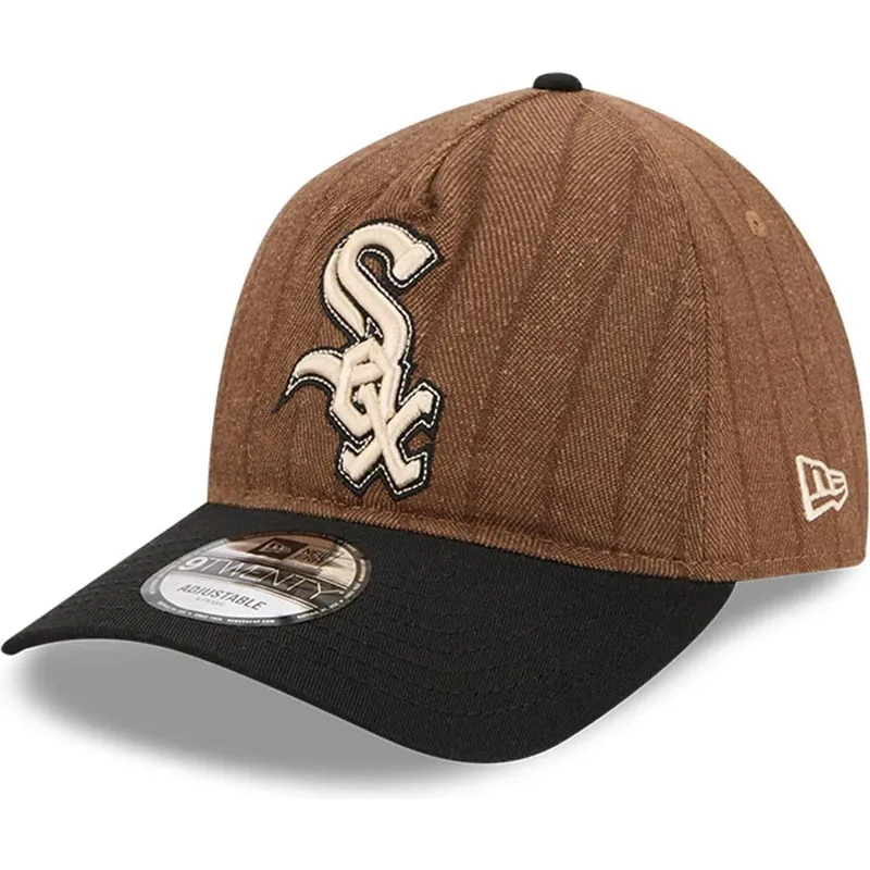 shapka-izvita-kafyav-reguliruema-9twenty-a-frame-wool-pinstripe-na-chicago-white-sox-mlb-ot-new-era