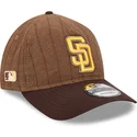 shapka-izvita-kafyav-reguliruema-9twenty-a-frame-wool-pinstripe-na-san-diego-padres-mlb-ot-new-era