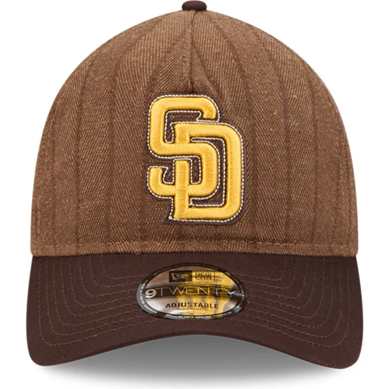 san-diego-padres-mlb-new-era-9twenty-a-frame-wool-pinstripe-justerbar-brun-buet-kasket