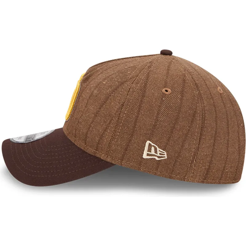 shapka-izvita-kafyav-reguliruema-9twenty-a-frame-wool-pinstripe-na-san-diego-padres-mlb-ot-new-era