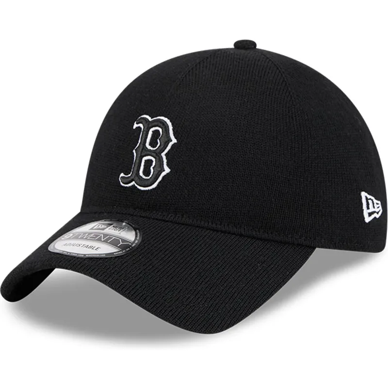 schwarze-verstellbare-curved-cap-9twenty-merino-wool-der-boston-red-sox-mlb-von-new-era