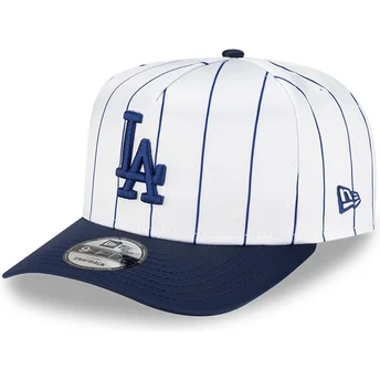 Καπέλο καμπύλο λευκό και μπλε snapback 9FIFTY A Frame Satin Pinstripe των Los Angeles Dodgers MLB της New Era