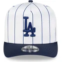 shapka-izvita-byala-snapbek-9fifty-a-frame-satin-pinstripe-na-los-angeles-dodgers-mlb-ot-new-era