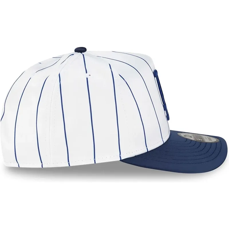 shapka-izvita-byala-snapbek-9fifty-a-frame-satin-pinstripe-na-los-angeles-dodgers-mlb-ot-new-era