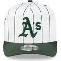 shapka-izvita-byala-snapbek-9fifty-a-frame-satin-pinstripe-na-oakland-athletics-mlb-ot-new-era