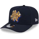 marineblaue-gebogene-snapback-kappe-9fifty-a-frame-emblem-der-new-york-yankees-mlb-von-new-era