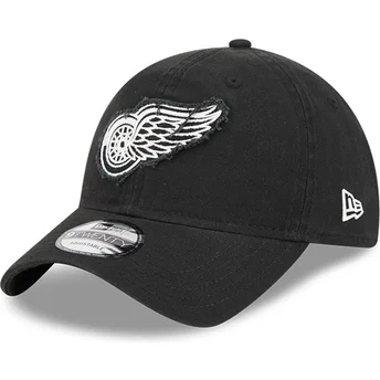 Gorra curva negra ajustable 9TWENTY Stamp de Detroit Red Wings NHL de New Era
