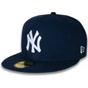 marineblaue-anliegende-59fifty-flat-cap-subway-series-der-new-york-yankees-mlb-von-new-era