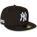 59fifty-nyc-side-new-york-yankees-mlb-new-era-braune-eng-anliegende-flat-cap