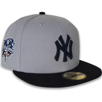 Γκρι και σκούρο μπλε εφαρμοστό καπέλο 59FIFTY World Series 2000 Side Patch των New York Yankees MLB από την New Era