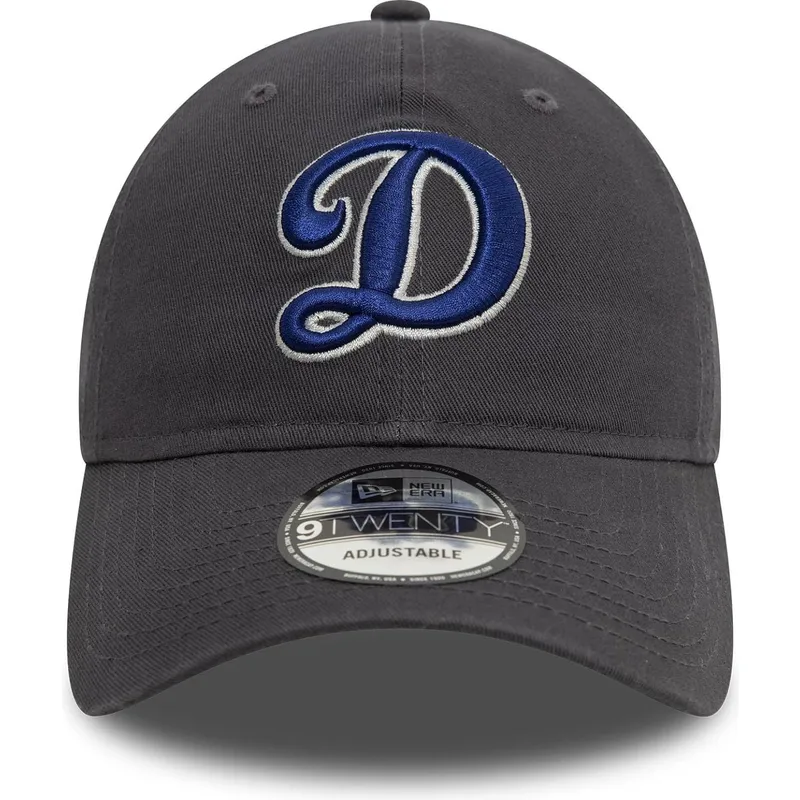 shapka-izvita-siv-reguliruem-9twenty-core-classic-na-los-angeles-dodgers-mlb-ot-new-era