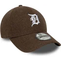 brun-buet-snapback-9forty-melton-wool-kasket-fra-detroit-tigers-mlb-fra-new-era