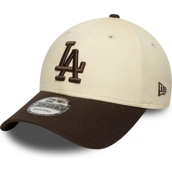 Шапка извита кафяв регулируем 9FORTY Side Patch на Los Angeles Dodgers MLB от New Era