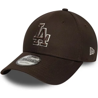 Шапка извита кафяв регулируем 9FORTY Outline на Los Angeles Dodgers MLB от New Era