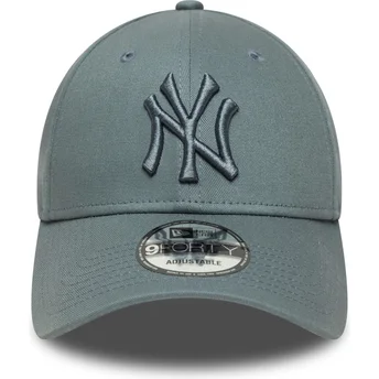 Graue verstellbare Curved Cap mit grauem Logo 9FORTY League Essential der New York Yankees MLB von New Era