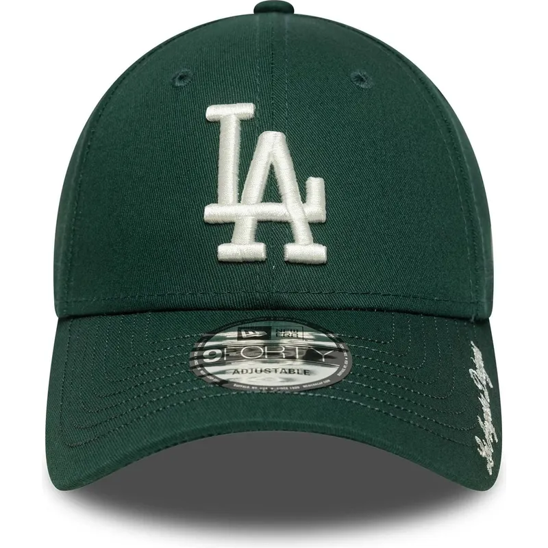 justerbar-gron-buet-kasket-9forty-visor-script-los-angeles-dodgers-mlb-fra-new-era