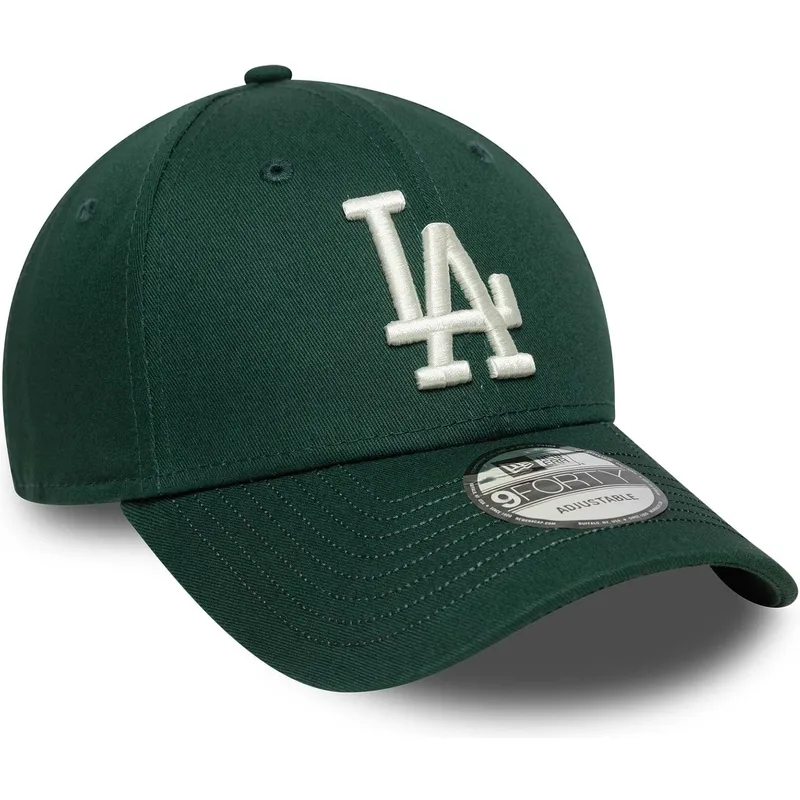 grune-verstellbare-curved-cap-9forty-visor-script-der-los-angeles-dodgers-mlb-von-new-era