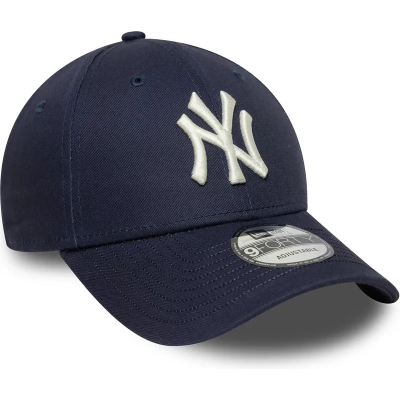 justerbar-marinebla-9forty-visor-script-new-york-yankees-mlb-kasket-fra-new-era