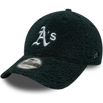Шапка извита зелена регулируема 9FORTY Winter Borg на Oakland Athletics MLB от New Era