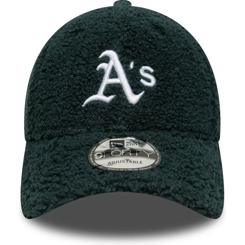 grune-verstellbare-curved-cap-9forty-winter-borg-der-oakland-athletics-mlb-von-new-era