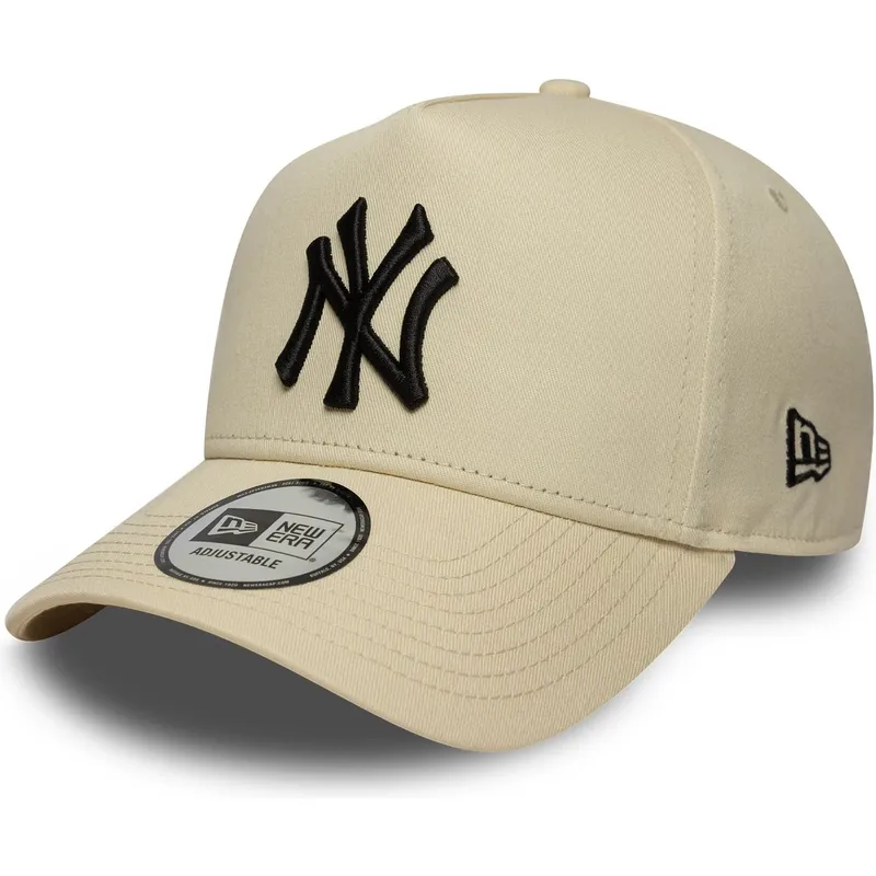 beige-gebogene-snapback-kappe-9forty-e-frame-side-patch-der-new-york-yankees-mlb-von-new-era