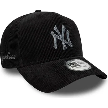Шапка извита черна регулируем 9FORTY E Frame Cord на New York Yankees MLB от New Era