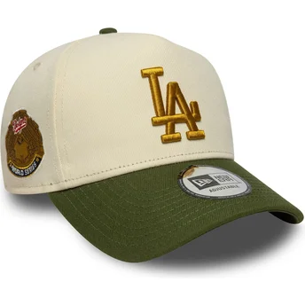 Καπέλο καμπυλωτό μπεζ και πράσινο snapback 9FORTY E Frame World Series Patch των Los Angeles Dodgers MLB της New Era