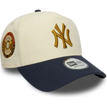 Beige und marineblau gebogener Snapback 9FORTY E Frame World Series Patch der New York Yankees MLB von New Era.