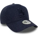 marinebla-buet-snapback-kasket-med-marineblat-logo-9forty-e-frame-melton-fra-los-angeles-dodgers-mlb-fra-new-era