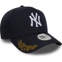 new-era-new-york-yankees-mlb-9forty-e-frame-tonal-icon-snapback-kappe-mit-gebogenem-schirm-in-marineblau