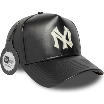Justerbar sort buet kasket 9FORTY E Frame Img Leather fra New York Yankees MLB fra New Era