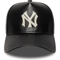 justerbar-sort-buet-kasket-9forty-e-frame-img-leather-fra-new-york-yankees-mlb-fra-new-era