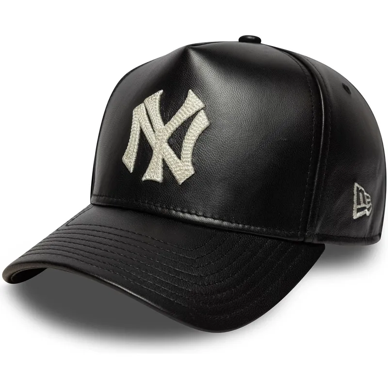justerbar-sort-buet-kasket-9forty-e-frame-img-leather-fra-new-york-yankees-mlb-fra-new-era