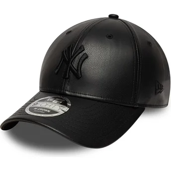 Шапка извита черна snapback con logo 9FORTY M-Crown PU на New York Yankees MLB от New Era