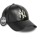 sort-justerbar-kurvet-kasket-9forty-m-crown-img-leather-fra-new-york-yankees-mlb-fra-new-era