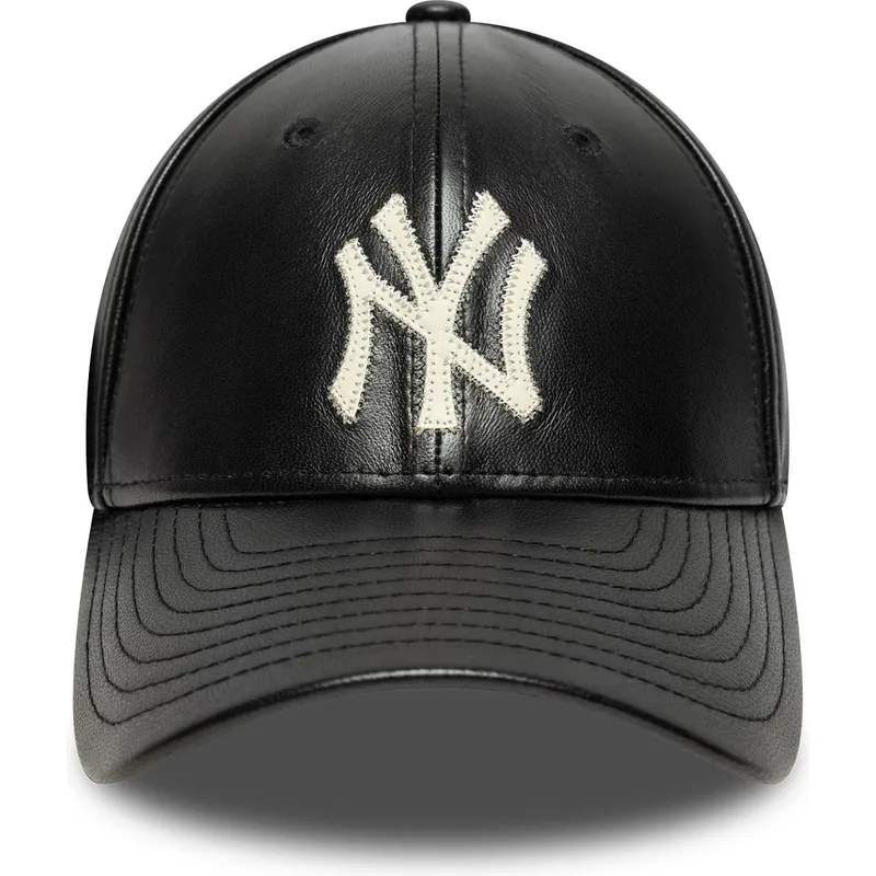 sort-justerbar-kurvet-kasket-9forty-m-crown-img-leather-fra-new-york-yankees-mlb-fra-new-era