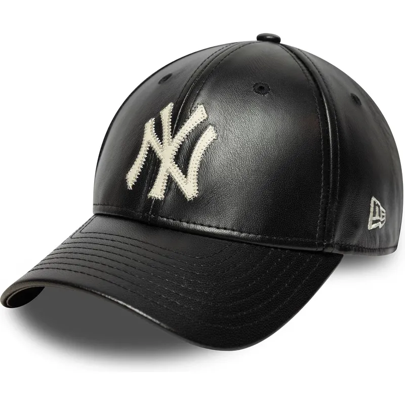 shapka-izvita-cherna-reguliruema-9forty-m-crown-img-leather-na-new-york-yankees-mlb-ot-new-era