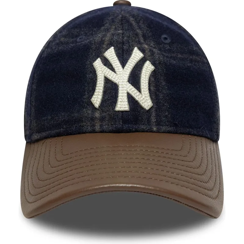 shapka-izvita-mnogocveten-reguliruema-9twenty-img-loden-leather-na-new-york-yankees-mlb-ot-new-era