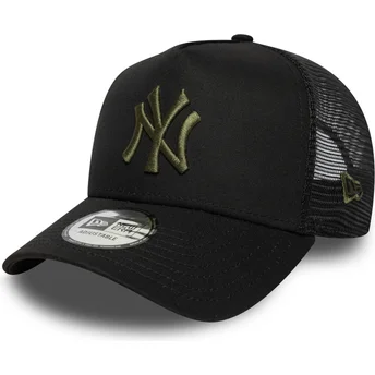 Μαύρο καπέλο trucker με πράσινο λογότυπο A Frame League Essential των New York Yankees MLB από την New Era