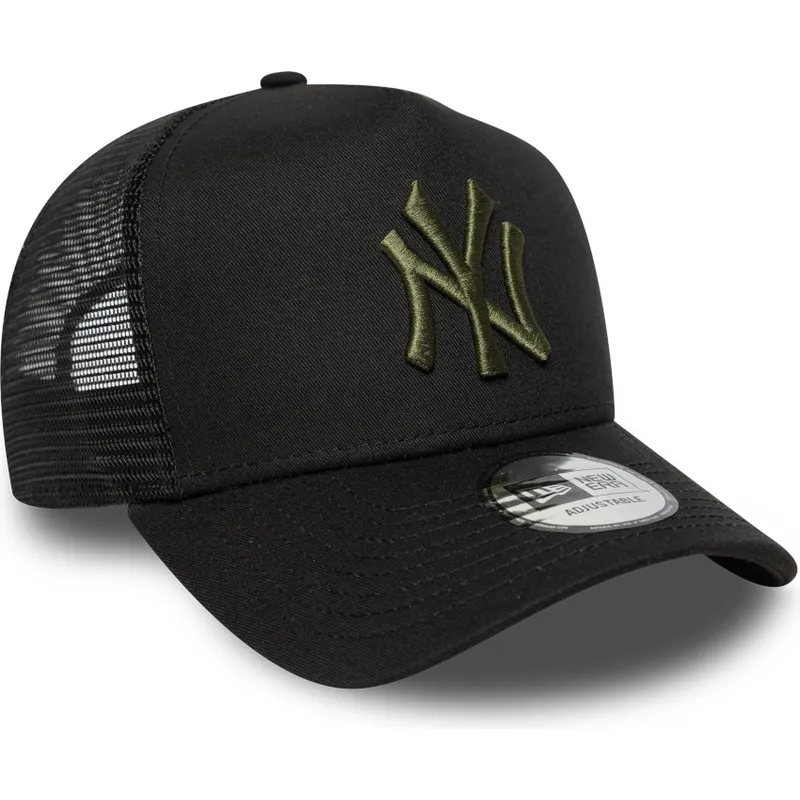 new-york-yankees-mlb-new-era-a-frame-league-essential-sort-trucker-kasket-med-gront-logo